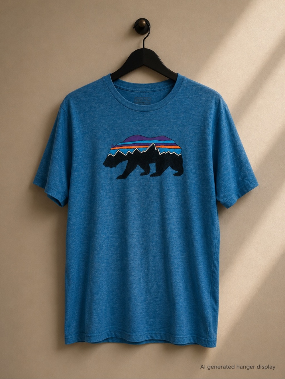 Patagonia Blue Short Sleeve Fitz Roy Bear Tee
